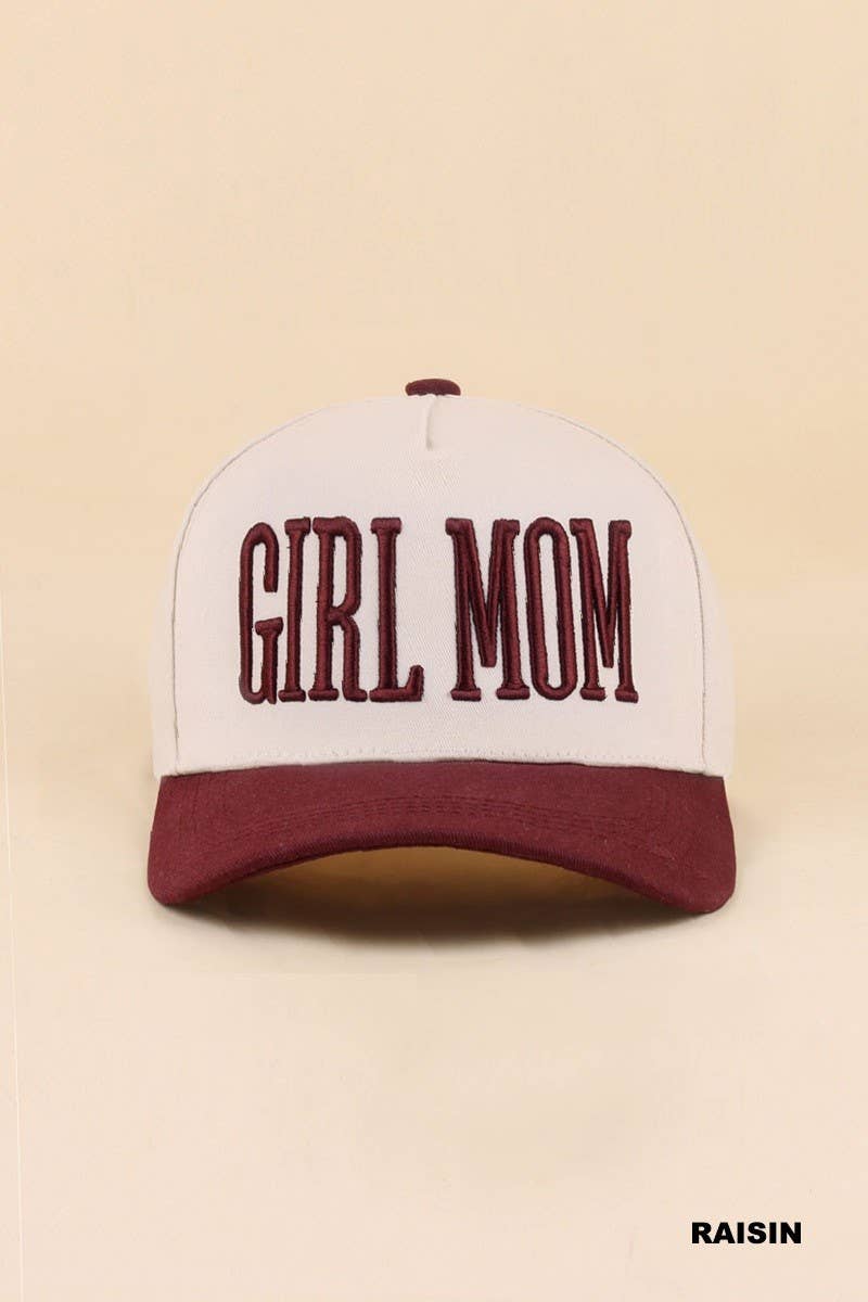Girl Mom Two Tone Snapback Hat: ASH MOCHA