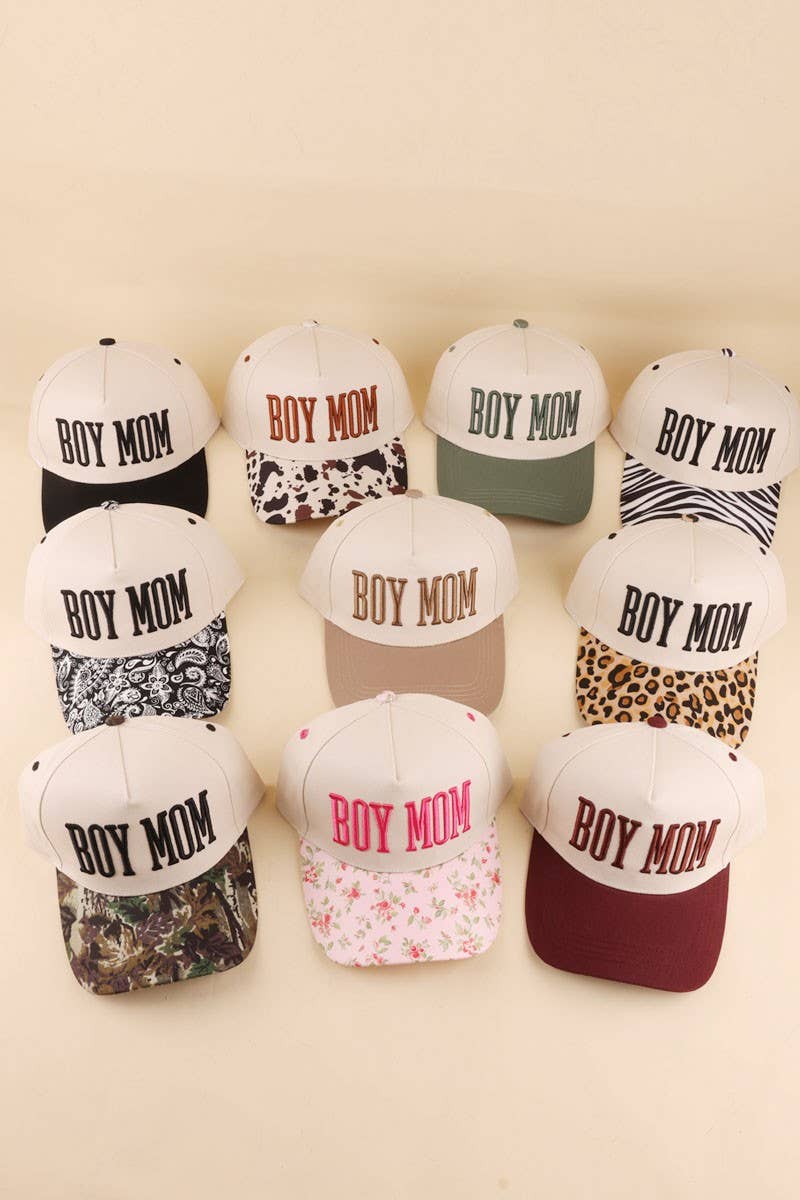 Boy Mom Two Tone Snapback Hat: ZEBRA