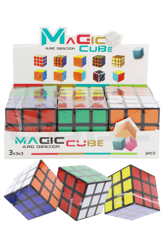 3 X 3 Retro Magic Vibrant Rubik's Cube - 6 Pcs