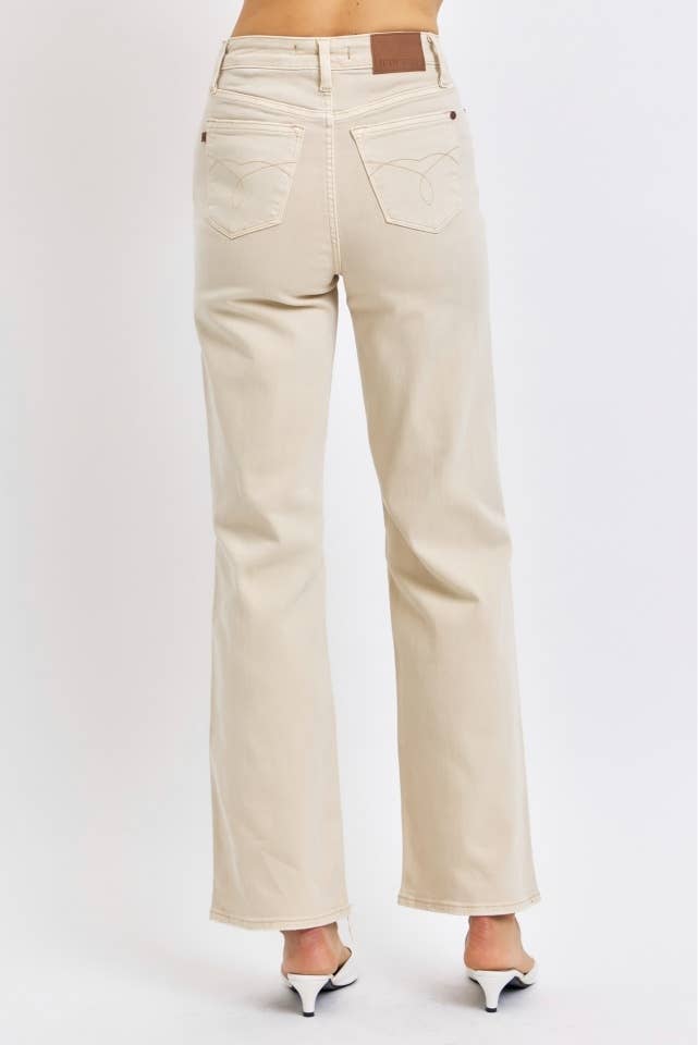 High waisted Garment Dyed Destroyed 90's Straight leg Judy Blue jeans