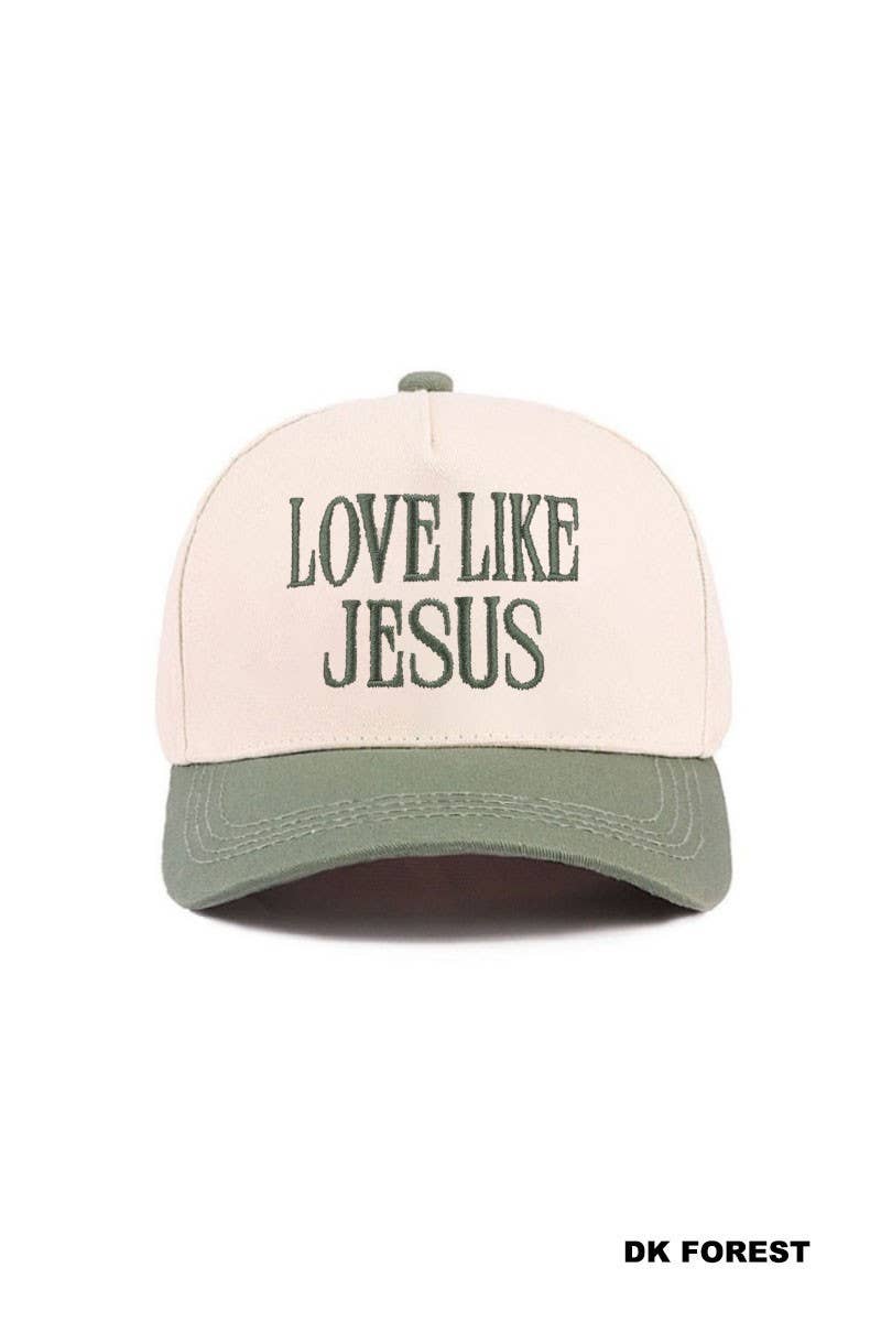 Love Like Jesus Two Tone Cotton Hat: DK FOREST