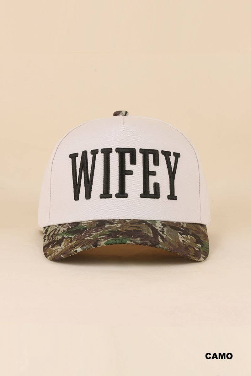 Wifey Two Tone Snapback Hat: ASH MOCHA