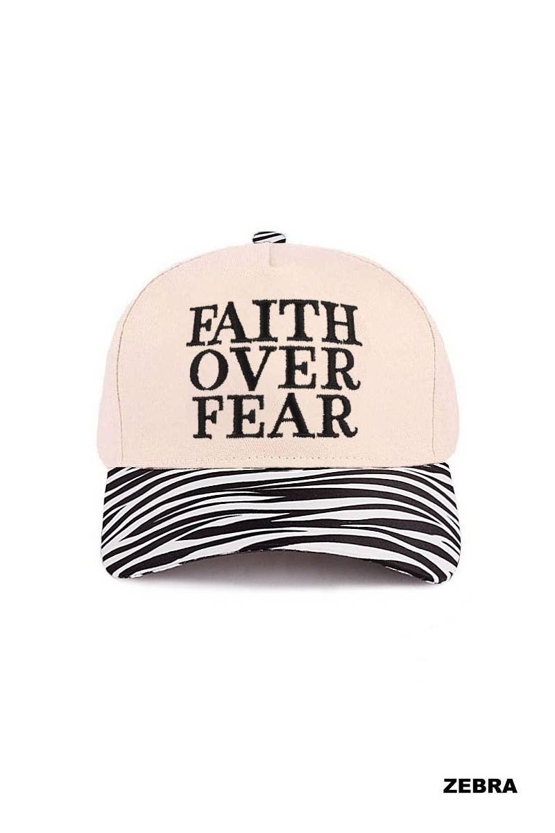 Faith Over Fear Two Tone Cotton Hat: RAISIN