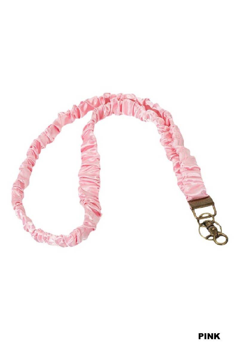 Trendy Scrunchie Lanyard: CHECKERED BLACK