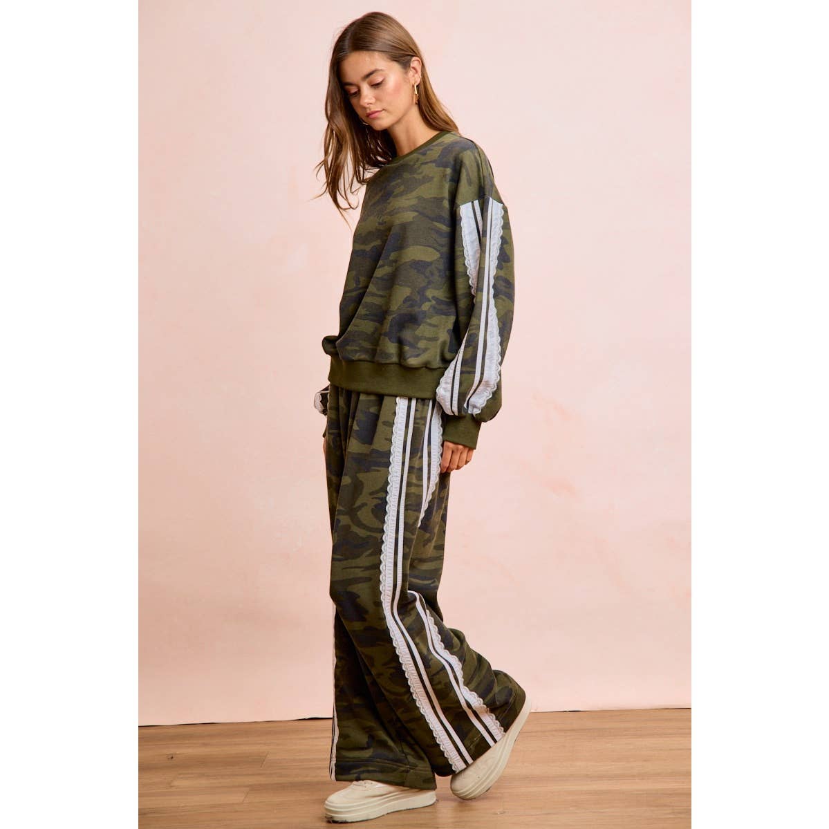 Camoflauge French Terry Lace Sweatshirt