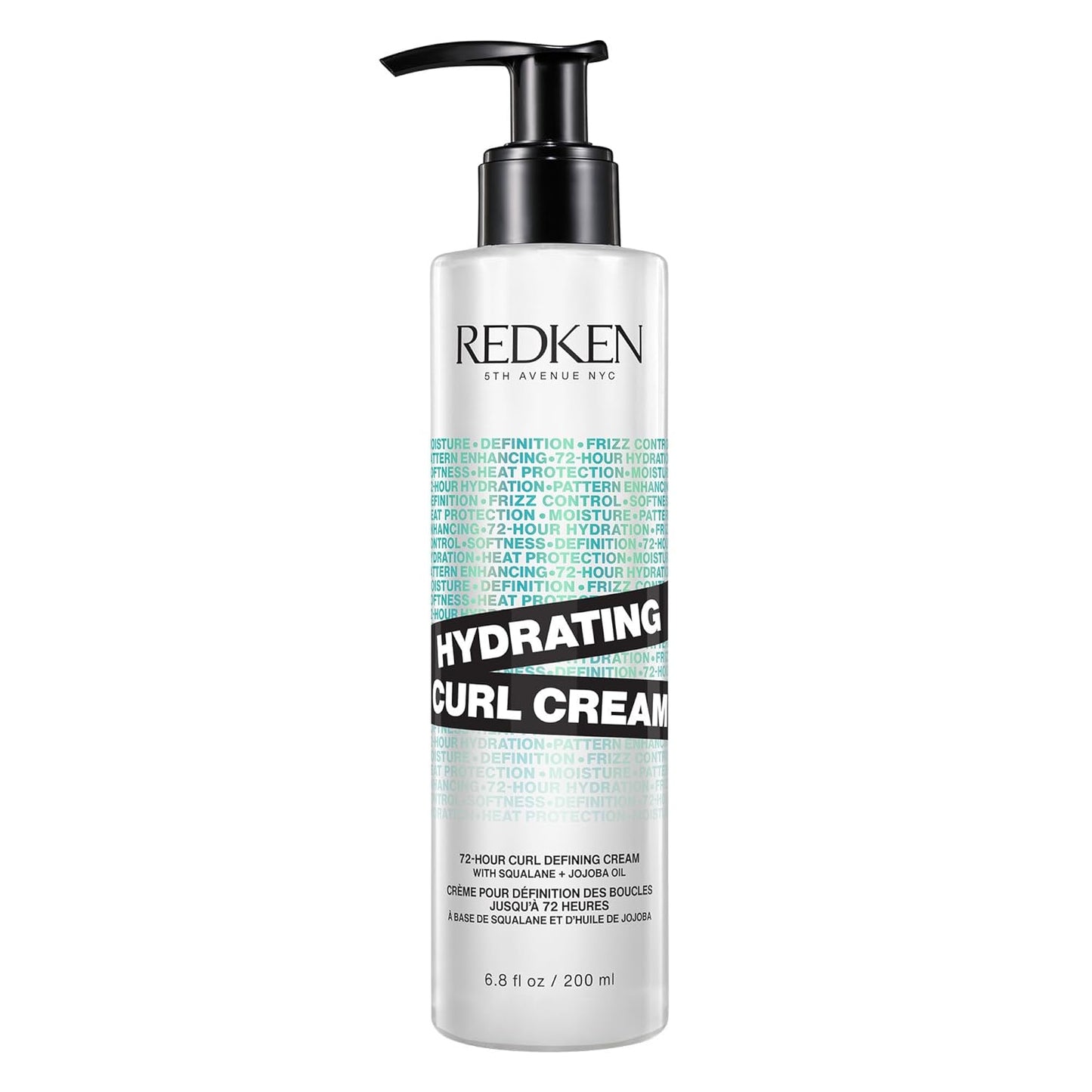 Redken Hydrating Curl Cream - 72 Hour Curl Definition, Heat Protection up to 450°F, Hydrates & Reduces Frizz, With Squalane & Jojoba Oil 6.8 oz