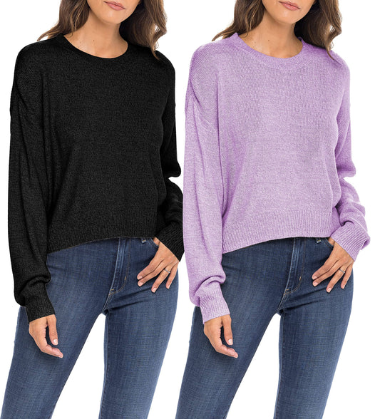 Women's Midweight Knit Crewneck Pull Over Sweater