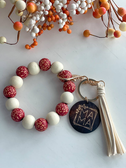 Mama Wristlet Keychain "Red Hot"