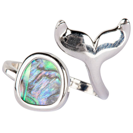Whale Tail Abalone Adjustable Ring
