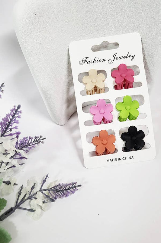 Mini Flower Shape Hair Claw Clip Set