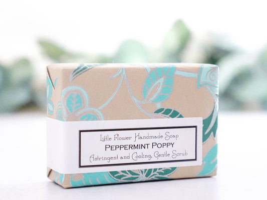 Peppermint Poppy (Eucalyptus) Handmade Soap: 3.5 oz