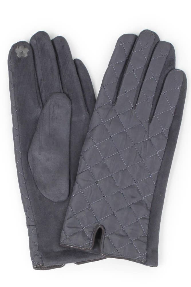 Quilted Gloves: Gray