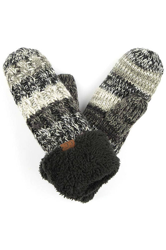 C.C Mitten Glove with Warm Lining Inside: Black