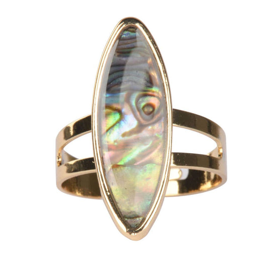 Silver Abalone Adjustable Ring