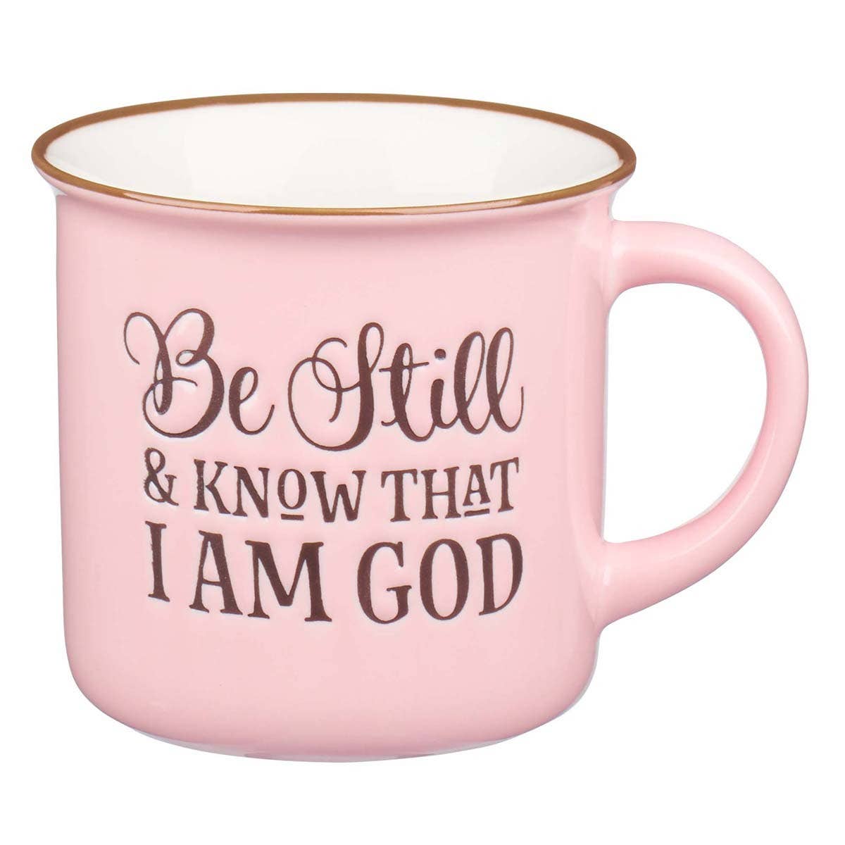 Be Still and Know Pink Camp-style Coffee Mug - Psalm 46:10