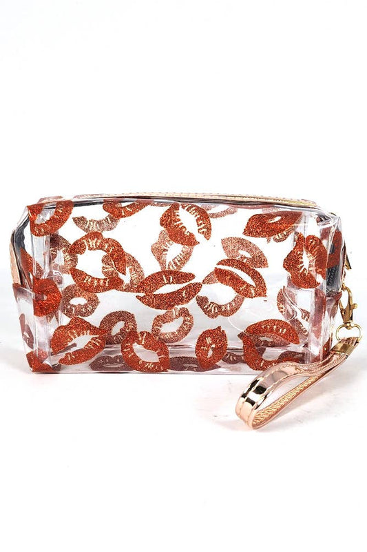 Lip Transparent Clear Pouch: Red