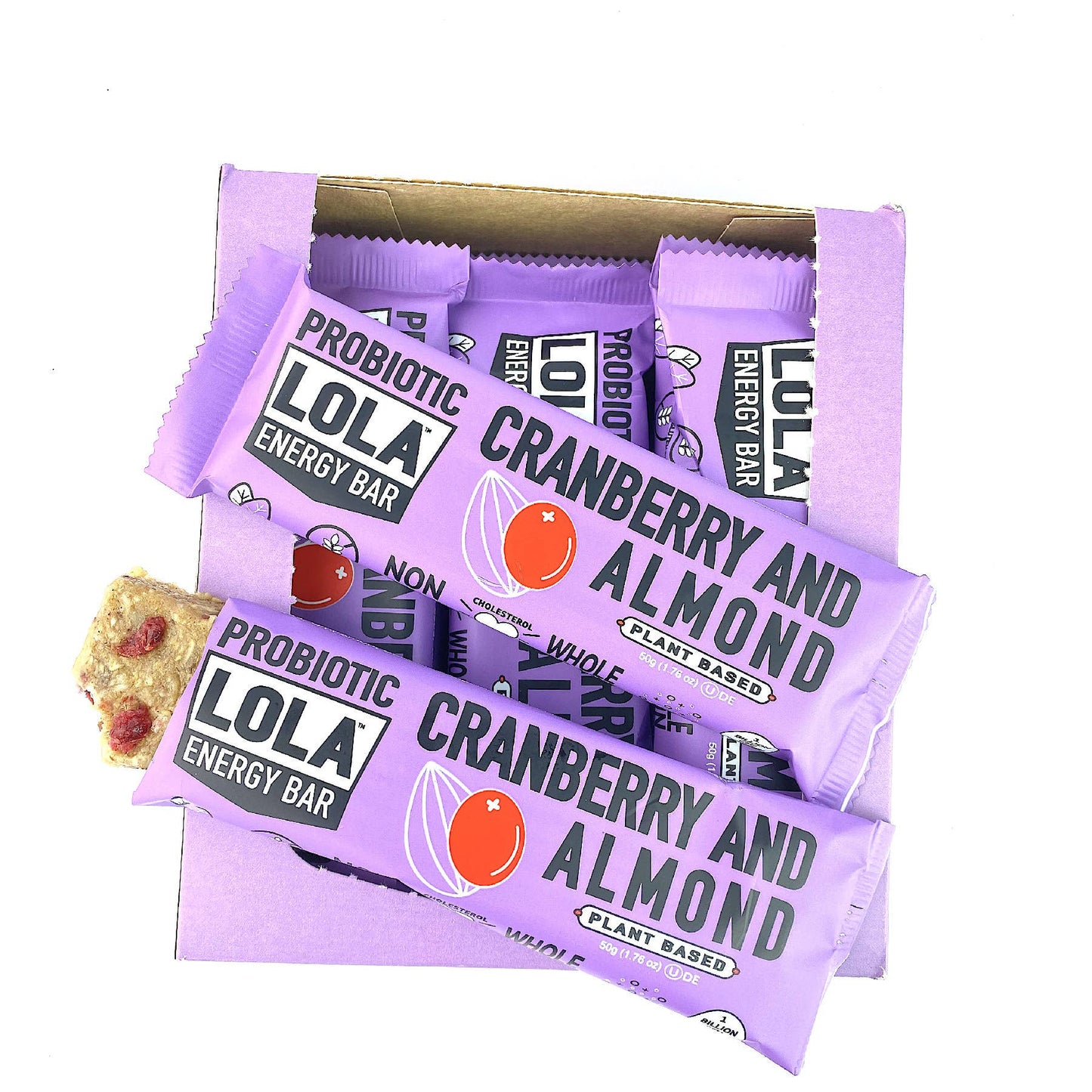 LOLA SNACKS - Cranberry Almond Probiotic Energy Bar