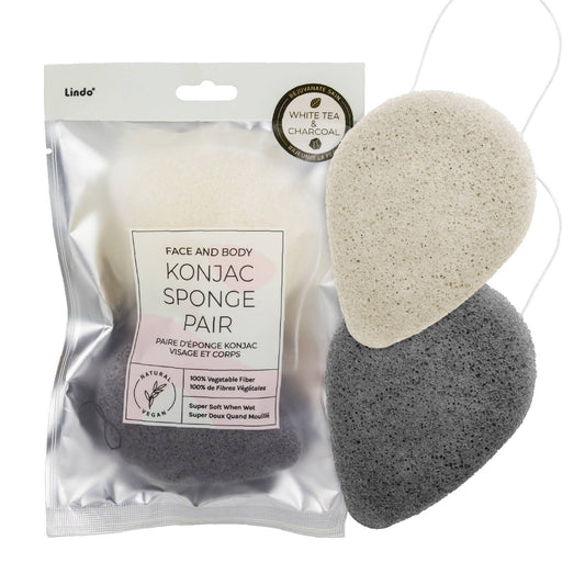 Lindo Konjac Sponge Pair - Face and Body