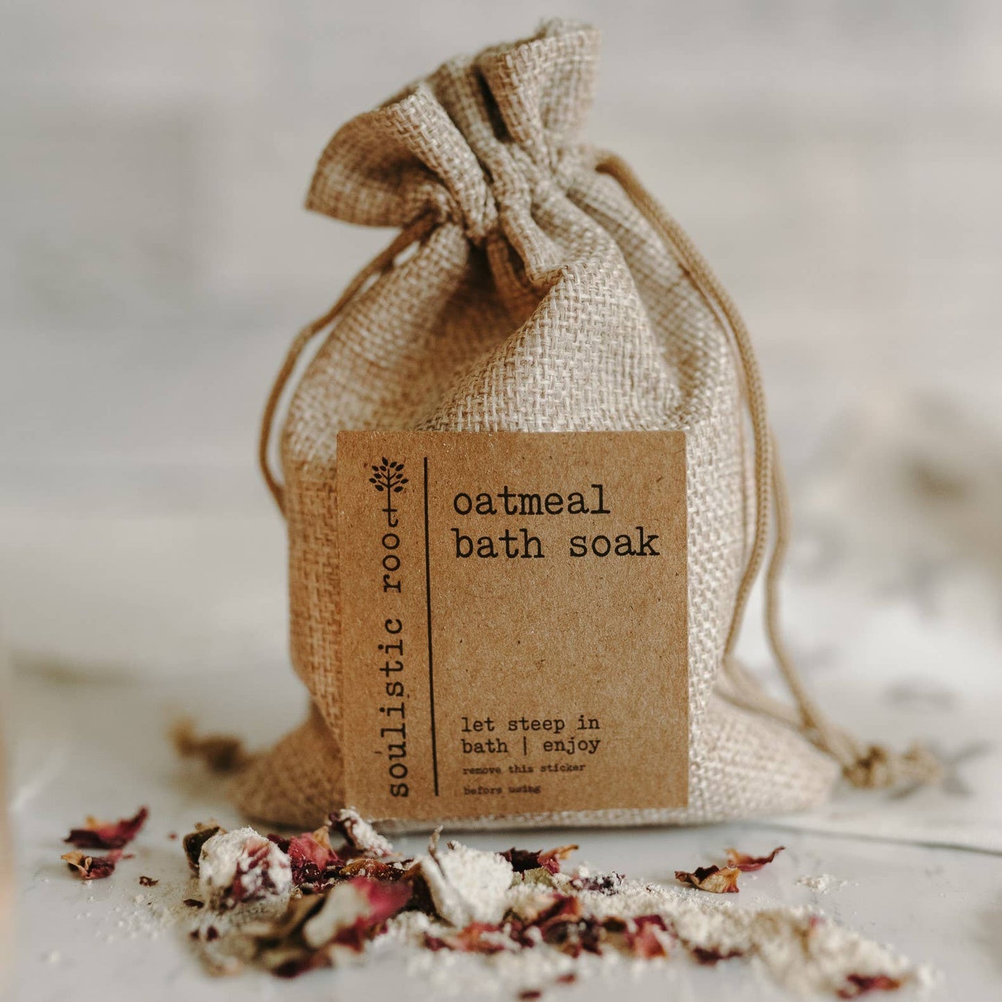 Essential Oils & Self Care Gifts - Rose Petal Herbal Oatmeal Bath Soak | Bath Tea: Rose
