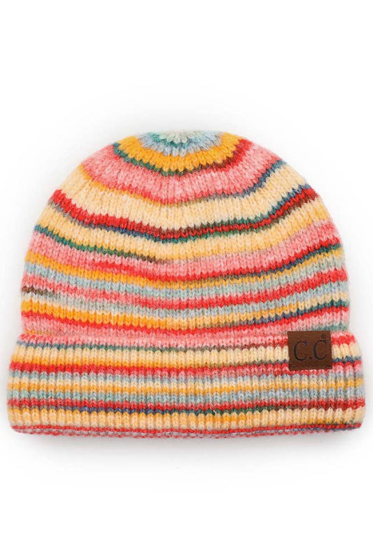 C.C Stripe Color Block Beanie