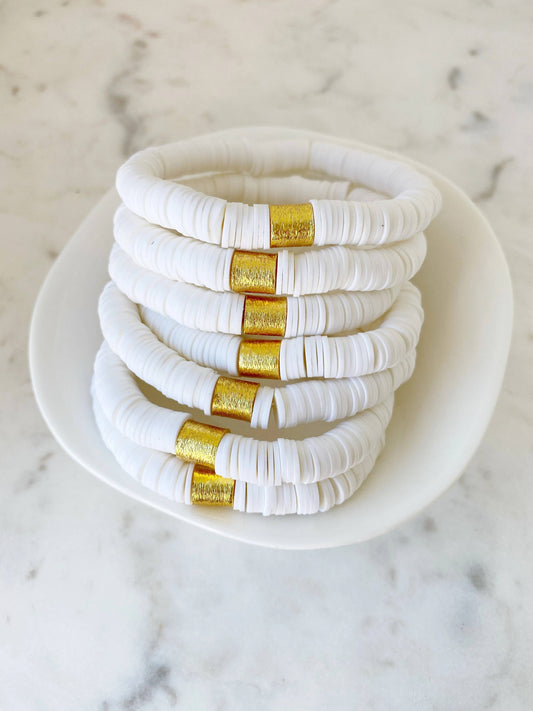 Heishi Color Pop Bracelet "White"