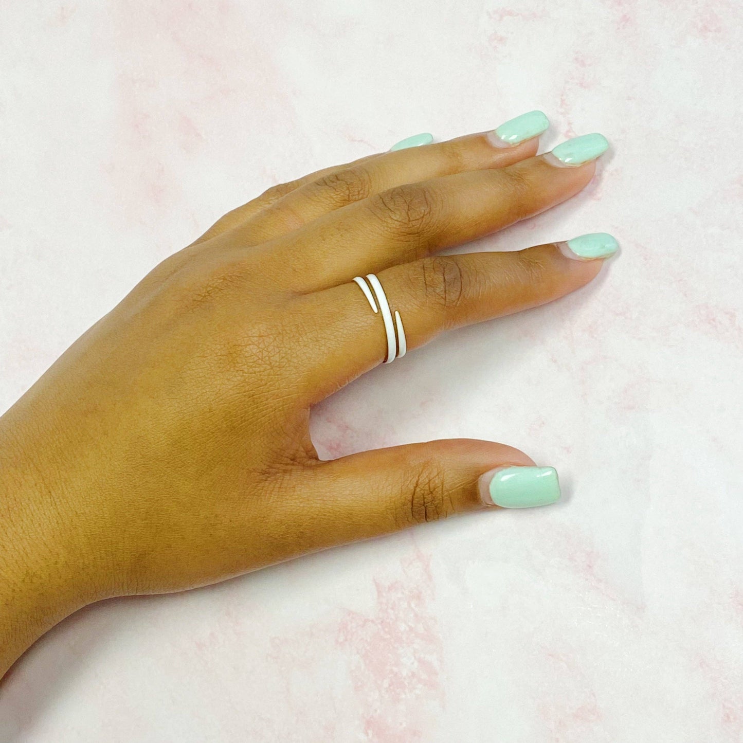 Never Fade Color Swirl Ring: White
